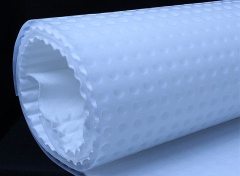 drainage board and geotextile